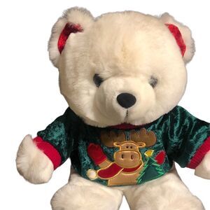 Vintage Moose Jacket Vintage 1999 SNOWFLAKE TEDDY Bear Plush White Chris…